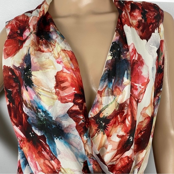 HAUTE HIPPIE FLORAL PRINT HIGH-LOW CHIFFON DRESS - Picture 3 of 7